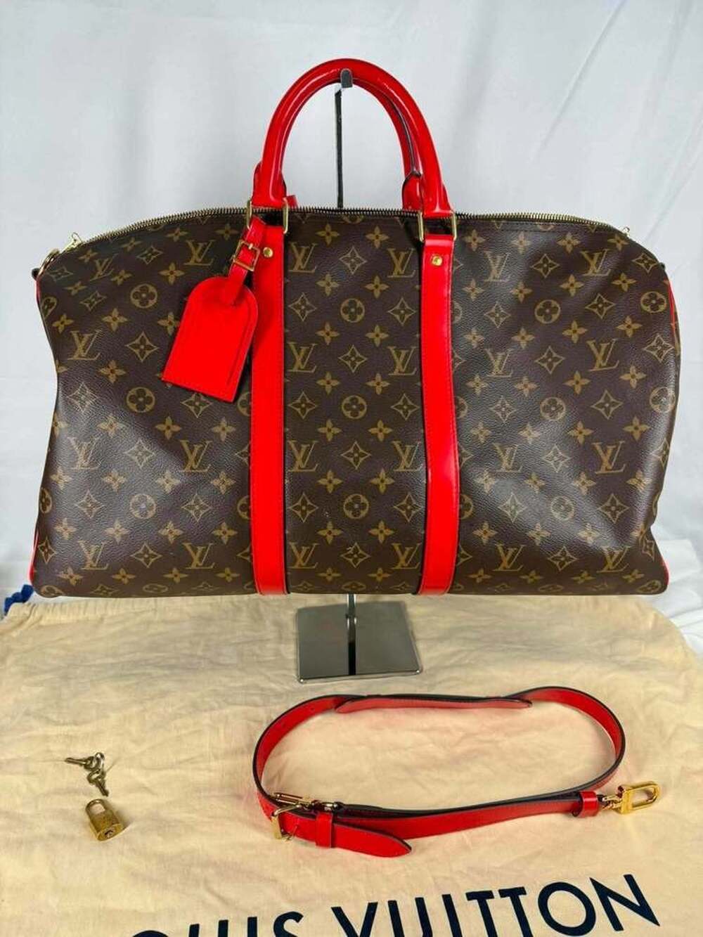Louis Vuitton Keepall Bandouliere 50 Monogram Red SPB-SH 373509
